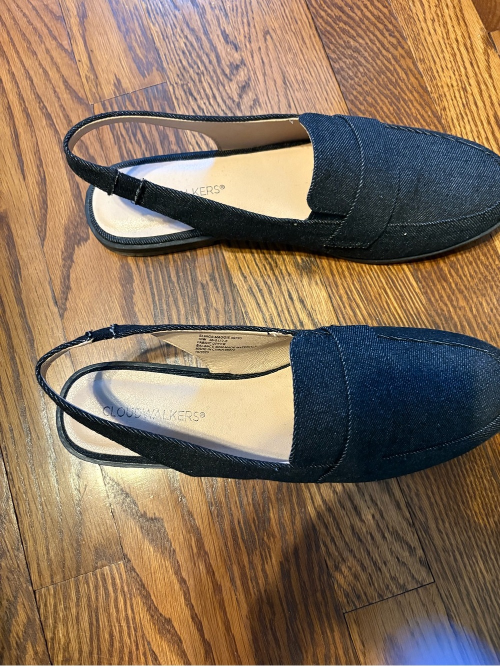 cloudwalkers Black Slingback Loafers